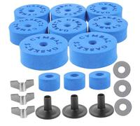 CONGARTENO 21pcs Blue Eva Cotton Drum Set Pads Non-slip Drum Accessories Kit Cymbal Clutch Gaskets and Set Fittings for Kit Supplies