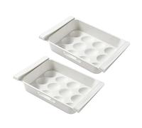 CONGARTENO 2pcs 12-grids Plastic Egg Storage Containers Refrigerator Organizer Boxes Multi-compartment Household Egg Preservation Box for Kitchen Fridge