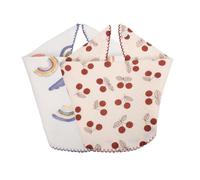CONGARTENO 2pcs Absorbent Muslin Drool Bibs with Cute Rainbow and Cherry Patterns Moisture-wicking Feeding Bibs for Newborns Multipurpose Burp and Wipe Cloths Soft Cotton Protection