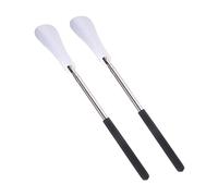 CONGARTENO 2pcs Adjustable Metal Shoehorns Extra Long Retractable Stainless Steel Shoe Horns for Easy Use with Shoes Boots for Elderly Pregnant and Those with Mobility Issues