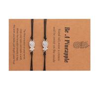 CONGARTENO 2Pcs Adjustable Pineapple Pendant Bracelets Decorative Wristbands with Wishing Cards for Women Lightweight and for Graduation and Special Events