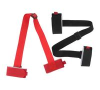 CONGARTENO 2pcs Adjustable Ski Shoulder Sling with Buckles and Hook Loop Fastener for Snowboard Ski Poles Boots Roller Skates Black and Red Carrier Straps for Comfortable Transport