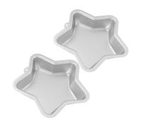 CONGARTENO 2pcs Aluminum Alloy Star Cake Mold Five Pointed Nonstick Baking Pan for Even Cooking Cheesecake Tarts Holiday Party Dessert Home Bakery Use