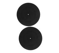 CONGARTENO 2pcs Anti-static Silicone Turntable Mats for Vinyl Records Slip-resistant Record Player Platter Pads Black Replacement Slipmats for Classic Music Setup