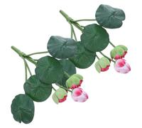 CONGARTENO 2PCS Artificial Lotus Flower Branches EVA Simulation Flowers for Home Office Temple Decoration Realistic Lotus Bouquet Symbolizing Purity and Harmony Fade Resistant Floral