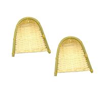 CONGARTENO 2Pcs Bamboo Woven Dustpan Decorative Handicrafts Rustic Wall Decor Photography Props Natural Material Stylish Storage Basket for Home