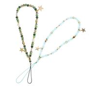 CONGARTENO 2pcs Beaded Cellphone Chain Wristlet with Star Pendant Phone Charm Lanyard for Casual and Formal Occasions Compatibility for Various Phone Models Stylish and Secure Mobile