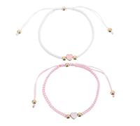 CONGARTENO 2Pcs Braided Love Heart Bracelets for Couples Handmade Woven for Valentine's Day Anniversaries Everyday Wear Modern Versatile Design