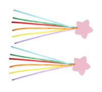 CONGARTENO 2pcs Car Antenna Topper Pink Star Ribbon Weather Resistant Auto Exterior Accessories Easy Install Decorative Roof Balls for Vehicles Daily Use Outdoor Travel