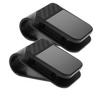 CONGARTENO 2pcs Car Sunglass Holder Visor Glasses Clip with Carbon Fiber Texture Secure Eyeglasses Mount for Car Sun Visor Driver-friendly One-hand Operation Robust Grip for Stable Storage