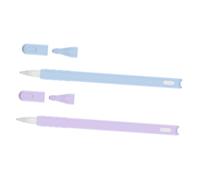 CONGARTENO 2Pcs Cartoon Cat Head Silicone Pen Covers Compatible with Apple Pencil Gen Durable Non Toxic Material Fade Resistant Purple and Sky Blue Sleeve Accessories