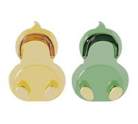 CONGARTENO 2pcs Cartoon Duck Wall Hooks Adhesive Heavy Duty Key Hangers for Home Kitchen Bathroom Coat Hat Storage, Yellow Green Decorative Non-Punch Wall Mount