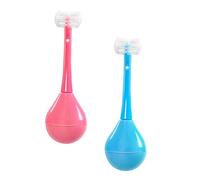 CONGARTENO 2pcs Cartoon Three-Sided Toothbrush with Soft Bristles Ergonomic Non-Slip Handle Dental Care Tools for Safe PP and Silicone Materials Oral Cleaning and Cavity Prevention