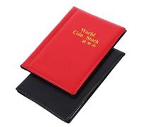 CONGARTENO 2pcs Coin Collection Albums for Collectors Organizer Book Red Black Portable Coin Storage Holder with Ample Space for Various Lightweight Travel Friendly Collection Case