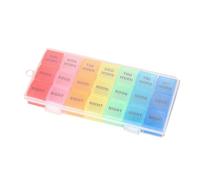 CONGARTENO 2pcs Colorful Pill Box with Compartments Portable Medicine Organizer Compact Storage Case for Daily Use and Travel Suitable for Patients and Elderly