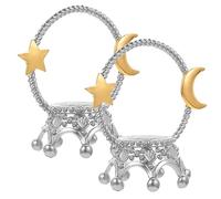 CONGARTENO 2pcs Crown Design Crystal Ball Stand for Desktop Decor Stable and Practical Sphere Display Holder Elegant Silver Display Base for Home and Gift Use