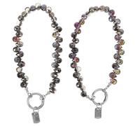 CONGARTENO 2pcs Crystal Beaded Phone Charm Wrist Lanyard Lightweight Anti-lost Mobile Strap for Women Decorative Beads Bracelet Pendant for Phones Bags Wallets