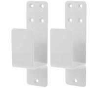 CONGARTENO 2pcs Door Security Bracket Steel White Heavy Duty Door Bar Holder Easy Install Easy Dismantle
