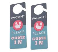 CONGARTENO 2pcs Double-sided Hanging Bathroom Door Signs with Fun Creative Graphics Clear Do Not Disturb Restroom Signage for Home Office Restaurant Washroom Use