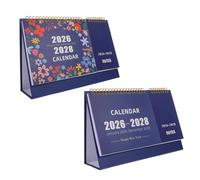 CONGARTENO 2pcs Flip Desk Calendar Long Term Monthly Planner with Premium Ink Resistant Compact Standing Table Calendar for Office Home and Study Scheduling