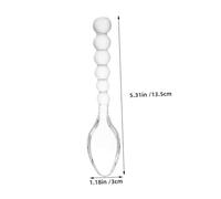 CONGARTENO 2PCS Glass Bead Dessert Spoons Elegant Transparent Teaspoons for Tea Mixing Kitchen Use for Parties Weddings and Home Celebrations