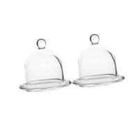 CONGARTENO 2Pcs Glass Cake Stand with Dome Lid Clear Dessert Plate for Weddings Birthdays Party Display Freshness Preservation Easy to Clean Elegant Serving Platter