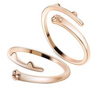 CONGARTENO 2Pcs Gold Cat Paw Ring for Women Adjustable Open Statement Jewelry Elegant Animal Accessory for Birthday Valentine Wedding Party