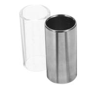 CONGARTENO 2pcs Guitar Slide Stainless Steel and Glass Bottleneck Slide Medium for Electric Acoustic Bass Guitar Players Durable Clear Bright Sound