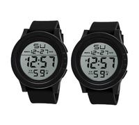 CONGARTENO 2pcs Heart Monitor Digital Watch Led Sports Activity Tracker for Men Women Water Resistant Alarm Calendar Stopwatch