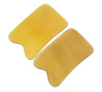 CONGARTENO 2pcs Horn Massage Board Reflexology Skin Scraping Massage Ox Therapy Cow Scrapping Massager Buffalo Facial Tool Skin Horn Remover Random Color