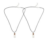 CONGARTENO 2pcs Inspirational Mustard Seed Glass Bottle Necklace with PU Leather Cord Lightweight Christian Faith Jewelry for Men and Women Mini Vial Pendant Keepsake for Religious and