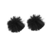 CONGARTENO 2pcs Lapel Microphone Covers Plush Windscreen Headset Mic Protectors Windproof and Moisture Resistant Easy to Use for Professional Recording and Live Streaming Black