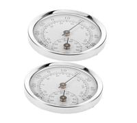 CONGARTENO 2pcs Lcd Humidity Sensor Monitor High Precision Hygrometer Guitar Hygrometer Mini Thermometer Small Round Lcd Cigar Humidity Gauge Plastic Silver