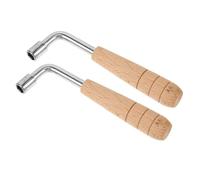 CONGARTENO 2pcs Lyre Harp Tuning Wrench Handle for Hexagonal Wooden Pegs Stainless Steel and Wood Construction Precise String Adjustment Tool for Musical Instruments