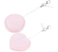 CONGARTENO 2Pcs Microfiber Suede Lens Cleaner Cloths for Camera, Eyeglasses and Electronic Screens, Pink Heart Round Design, Portable Screen Cleaning Wipers for Daily Use