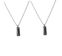 CONGARTENO 2Pcs Mini Harmonica Pendant Necklaces with Whistle Design, Retro Four-Hole Musical Jewelry for and Boys, Festival Sweater Charm Accessories