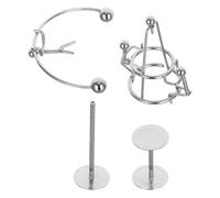 CONGARTENO 2pcs Mini Physics Balancing Set - Iron Weightlifter and Swing Cradle Sculptures for Office Decor, Perpetual Motion Art Balance Science