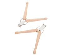 CONGARTENO 2pcs Mini Wood Drumstick Key Ring for Drummers Percussion Key Holder Compact Music Accessory Gift-ready Musical Instrument Charm