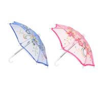 CONGARTENO 2Pcs Miniature Doll Umbrellas Lovely Mini Umbrella Models for Crafting and Mini House Decoration Adorable Props with Stylish Embroidery Colorful DIY Accessories