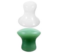 CONGARTENO 2pcs Mushroom Shaped Gua Sha Massage Stone for Face and Neck Gentle Scraping Tool for All Skin Types Facial and Neck Skincare Massager with Artistic Design White and Light Green