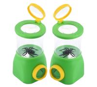 CONGARTENO 2pcs Outdoor Observation Boxes with Magnifying Viewer for Nature Exploration Portable Lightweight Catcher Tools for Collecting and Studying Leaves Minerals