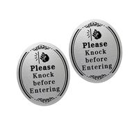 CONGARTENO 2pcs Please Knock Before Entering Sign Door Stickers with Strong Adhesive for Office Conference Rooms Polite Reminder Label