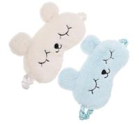 CONGARTENO 2pcs Plush Rabbit Eye Mask Set, Soft White and Light Blue Sleep Blindfolds, Comfortable Eye Cover for Travel and Rest