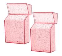 CONGARTENO 2Pcs Portable Plastic Cigarette Case 20 Capacity Cigarette Storage Box with Pink Color for Home and Travel