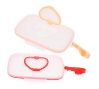 CONGARTENO 2pcs Portable Wipes Boxes Lightweight Travel Wipes Case Stroller Hanging Dispenser for Diaper Bags Cribs and Dining Chairs Safe Material with Easy-Open Buttons White Red White