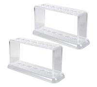 CONGARTENO 2PCS Professional Test Tube Rack with High Transparency Plastic Laboratory Tube Organizer for School Science Experiments and Smooth Design
