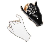 CONGARTENO 2pcs Promise Pinkie Finger Lapel Brooch for Couples and Friends Stylish Black and White Enamel Pins for Clothing Bags Sweaters and Scarves Accessories