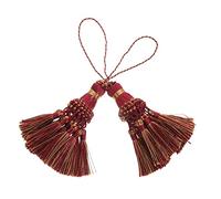CONGARTENO 2Pcs Red Curtain Tassels Decorative Pendant for DIY Craft Handmade Polyester Tassel Trim for Home Decor Unique Ethnic Style Curtain Pendant Charms
