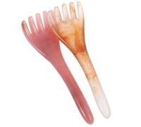 CONGARTENO 2Pcs Resin Scalp Massaging Comb Pink Purple Smooth Anti-Static Head Scraping Tool for Hair Growth and Relaxation Lightweight Five-Claw Design for Massage