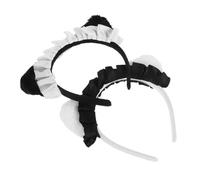CONGARTENO 2pcs Reversible Lolita Cat Ears Headband Cute Hair Accessories for Party Cosplay Daily Wear Black White